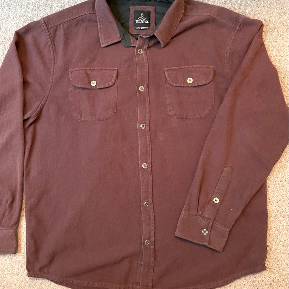PrAna Maroon Flannel - XL